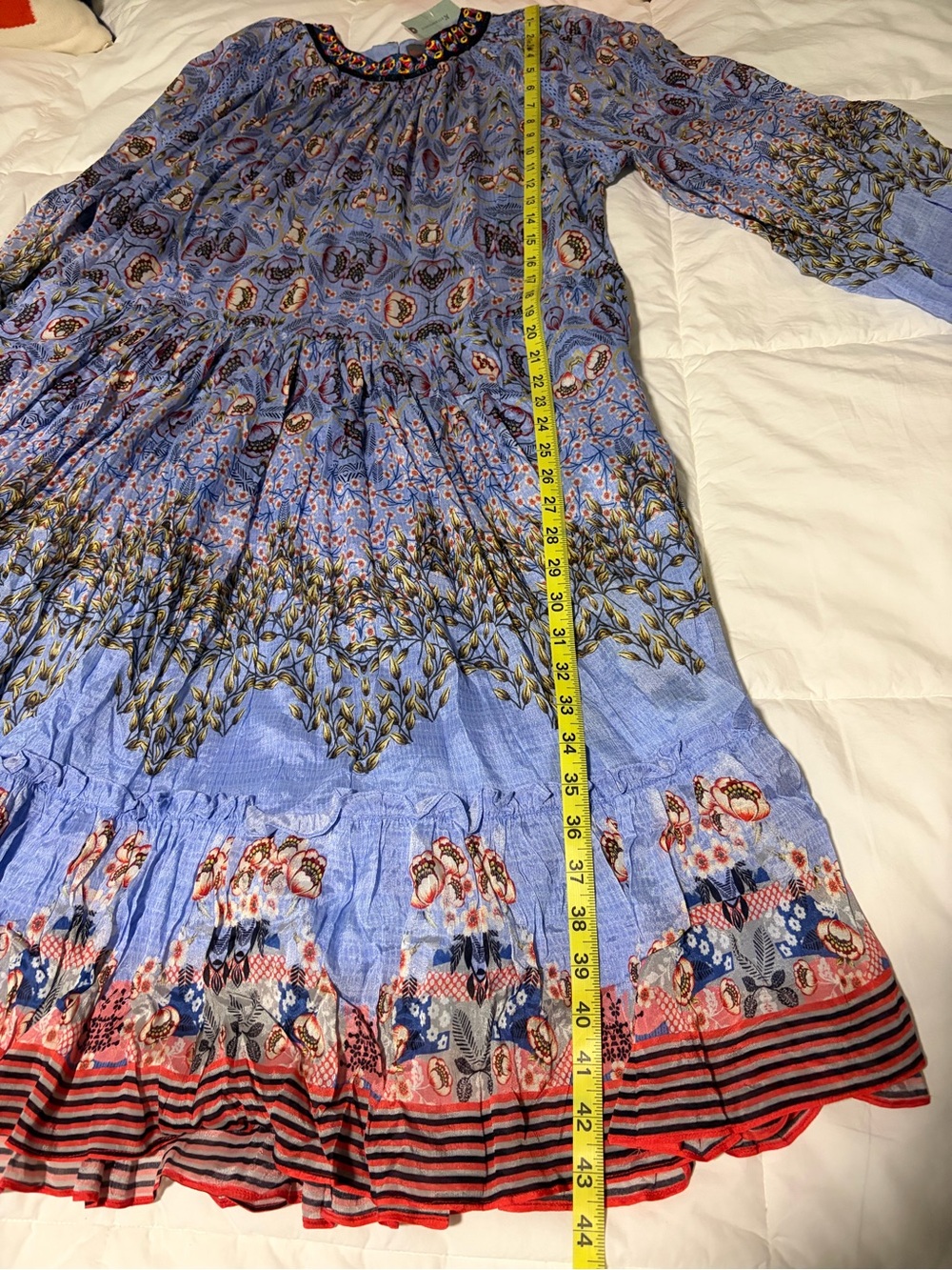 NWT Anthropologie Bhanuni by Jyot Pale Blue Floral Dress Size 3X - Picture 10 of 11